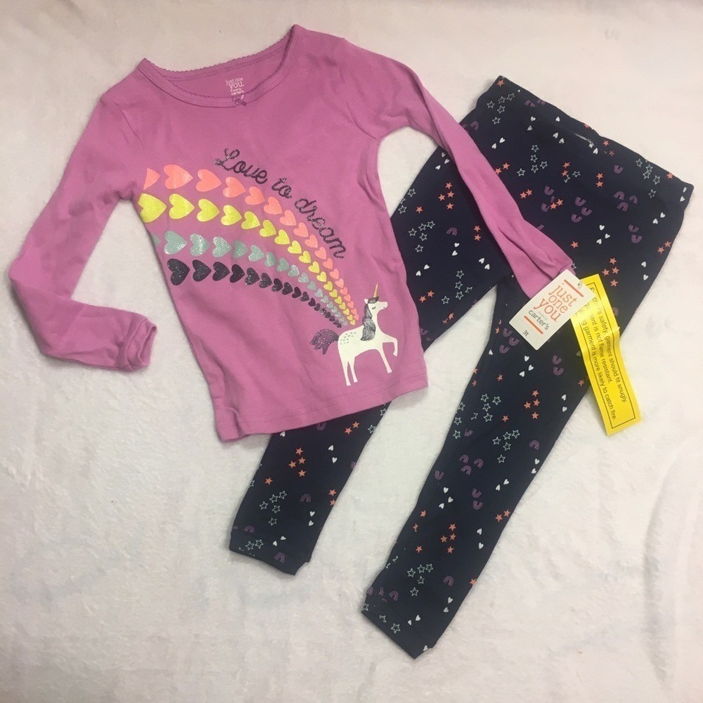 NEW Cotton 2 piece Carter's unicorn pajamas set 3T